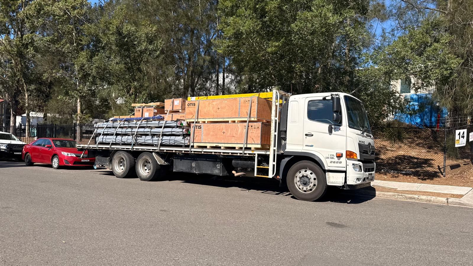 General freight truck loaded with palletised goods